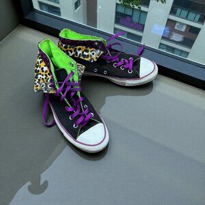 Converse Double Flap Leopard Print Chuck Taylor Skate Sneakers Size 6